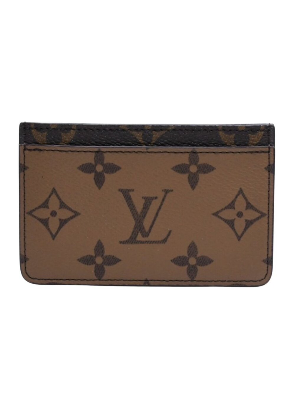 Louis Vuitton Porte Cartes Simple Card Case Monogram Reverse Brown